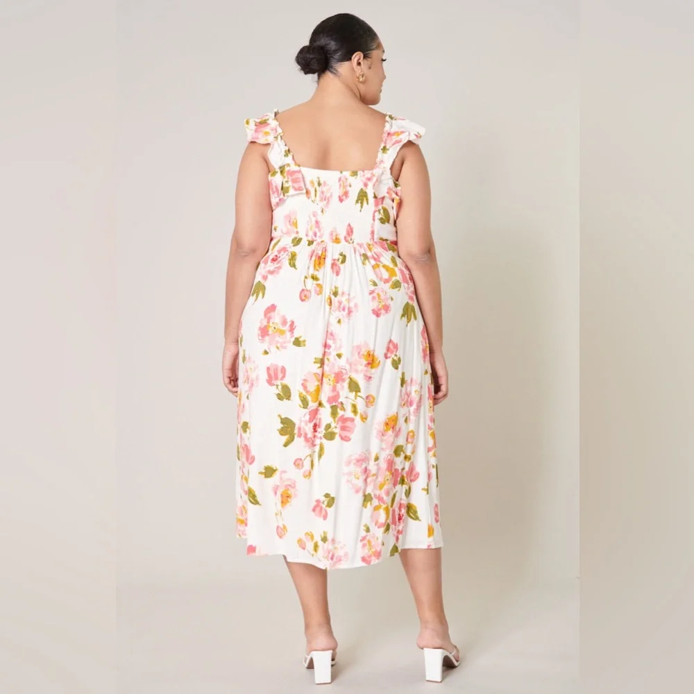 Worn Once - Sugarlips Curve Magdalena Midi Dress in Pink & W… - Picture 10 of 16